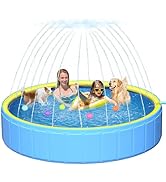 Yivsen Perfect Combination of Dog Pool and Splash Pad W79 X H12, Sturdyer Foldable Kiddie/Baby Ha...