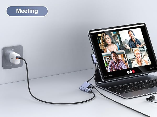 BENFEI USB C Splitter 1 in 2 Out Dual USB C Audio Jack Adapter with 60W Fast Charging