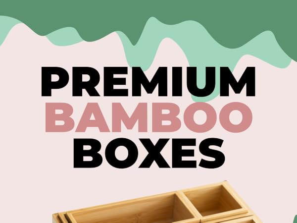 bamboo drawer organizer boxes