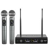 Phenyx Pro Wireless Microphone System, Metal Wireless Mic Set with Case,Handheld Cordless Dynamic...