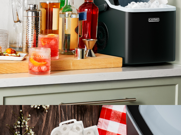 Compact and portable. Attachable handle and lightweight build to make ice anywhere you need