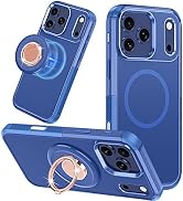 Meshine for iPhone 17 Pro Max Case Magnetic,360°Magnetic Ring Holder Rotation Stand[Military-Grad...