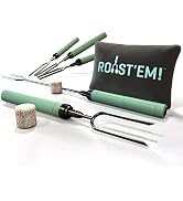 Jolly Green Products Rotating Marshmallow Roasting Sticks | Set of 5 Telescoping Forks - Free Bag...