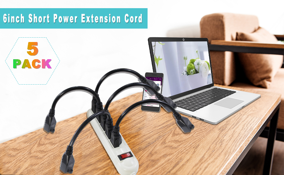 16AWG Small Electrical AC Extension Cord for Outlet Saver