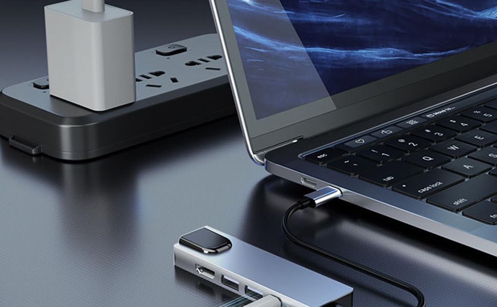 USB C to Ethernet Hub 5in1