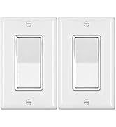 [2 Pack] BESTTEN 4-Way Decorator Wall Light Switch with Wallplates, 15A 120/277V, On/Off Paddle R...