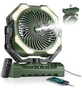 Misting Fan, Portable Camping Fans with 9oz Water Tank, 24000mAh Rechargeable Fan with 4 Speed, B...