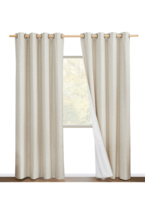 LINEN BLACKOUT CURTAINS FOR BEDROOM LIVING ROOM