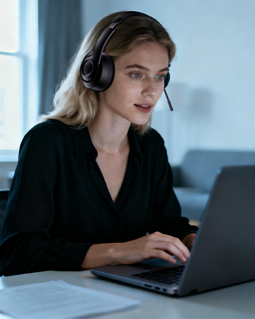 wireless headset with mic for work bluetooth computer headphones office call center lightweight