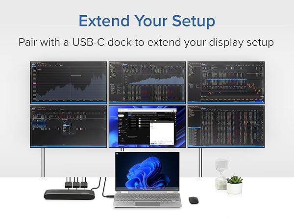 Silicon Motion usb c to dual HDMI adapter enabling expansion to multiple monitors