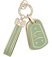 PIFOOG Key Fob Cover for Cadillac XT5 XT6 XT4 CT6 SRX ATS 5 Buttons Accessories with Bling Car Ke...
