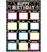 AnyDesign Happy Birthday Chart Poster Back to School Chart Calendar Chalkboard Birthday Month Dec...