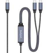 Breilytch 140W 2-in-1 USB-C to USB-C Charging Cable 4FT, PD3.1 Certified Fast Charger Cord for La...