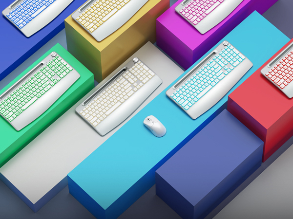backlit keyboard and mouse