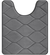 Colorxy Memory Foam U-Shaped Toilet Rugs, Ultra Soft &amp; Non-Slip Bathroom Rugs, Water Absorbent an...