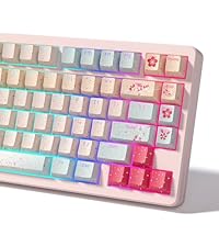 Womier Keyboard Keycaps - Pink Cute Keycap MOA Profile, PBT Dye-Sublimation Custom Key Caps Set 60% ...