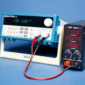 showing current accuracy with the WEP 3005D-III connected to a digital load