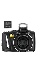 Digital Camera 4K for Photography 48MP Vlogging Camera for YouTube Vloggers Gifts for Beginners Teen...