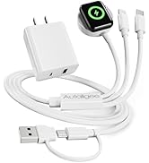 3 in 2 Travel Essentials for Apple Watch Charger Multi Fast Charging Cable USB C/A PD20W Charger ...