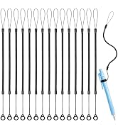MILAKE 15 Pcs Pen Lanyards, Elastic Retractable Stylus Tether with Silicone Rings, Anti-Loss Pen ...