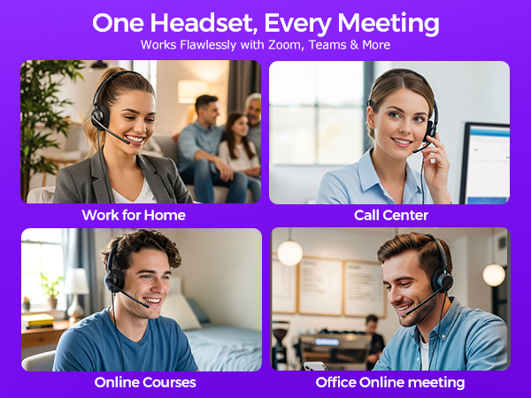 wired headset with mic for work voice isolation headset for work headset for work from home