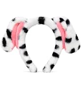 Tedercle Dalmatian Dog Ears Headband for Kids and Adults – Black and White Spotty Costume Headwea...