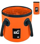 5 Gallon Bucket, Collapsible Bucket with Handle for Outdoor Beach Fishing Gardening, Folding Car ...