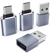 USB to USB C Adapter for iPhone 17 Charger 4 Pack,USBC Female to A Male OTG Type C Converter for ...