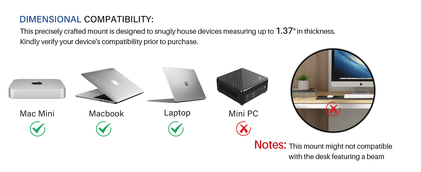 Under Desk Laptop Storage Mount