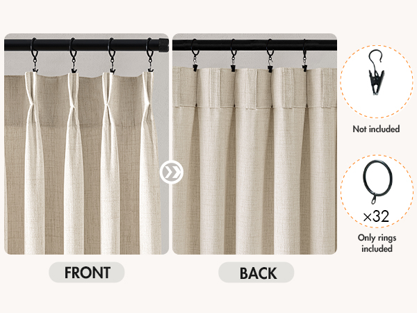 pleated curtains 4 panels