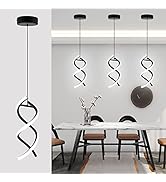 CANEOE Spiral Led Pendant Light Fixture,15W Cold White Light Modern Integrated LED Hanging Lamp, ...