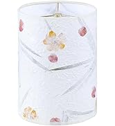 Aspen Creative 31319 Drum Shape Spider Construction Lamp Shade in Off White Petal Paper, (8" x 8"...