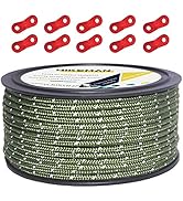 Hikeman 50m Reflective Guyline Solid Braid Nylon Camping Rope with Aluminum Adjuster Cord Tension...