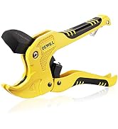 DEWILL Ratchet-type Pipe and PVC Cutter, One-hand Fast Pipe Cutting Tool, for Cutting1-5/8 inch P...
