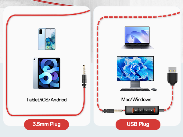 computer headset with microphone wired