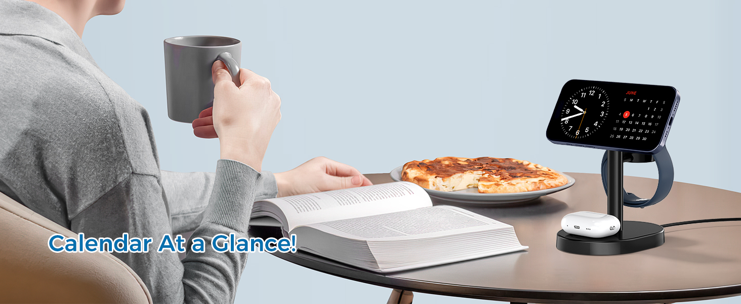 magsafe charger stand 3 in 1 magnetic wireless charging station apple watch iphone 17 16 15 airpods