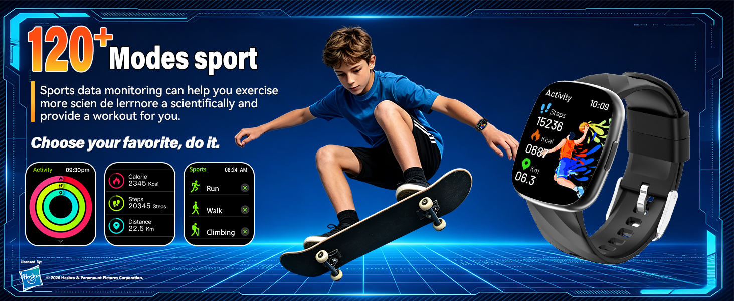 Transformers watch kids smartwatch boys girls gift fitness tracker heart rate