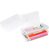 DANRONG Plastic Pencil Box 2 Pack, Large Capacity Pencil Case, Pencil Boxes Double Layer for Kids...