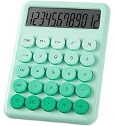 Calculator, Desk Calculators, Cute Green Calculator, 12 Digit with Large LCD Display, Basic Stand...