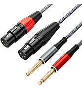 JOMLEY XLR Female to 1/4 inch TS Cable 3.3ft, 2 XLR Female to 2 x 1/4 inch(6.35mm) TS Mono Y Spli...