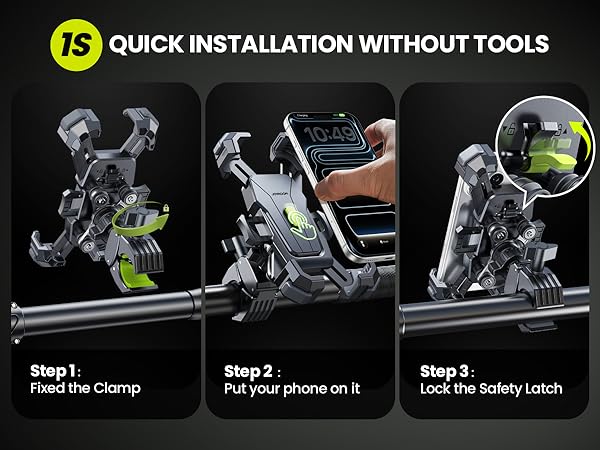 Phone mount for motorcycle