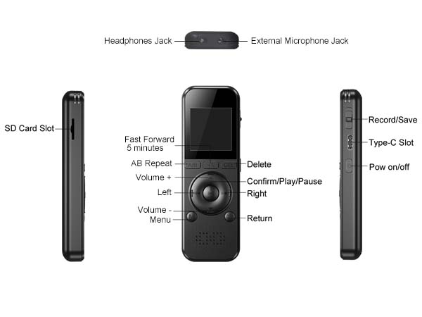 128GB Digital Voice Recorder