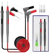 HTM Soft Silicone Multimeter Test Leads, Electrical Multimeter Test Lead Kit with Replaceable Pre...