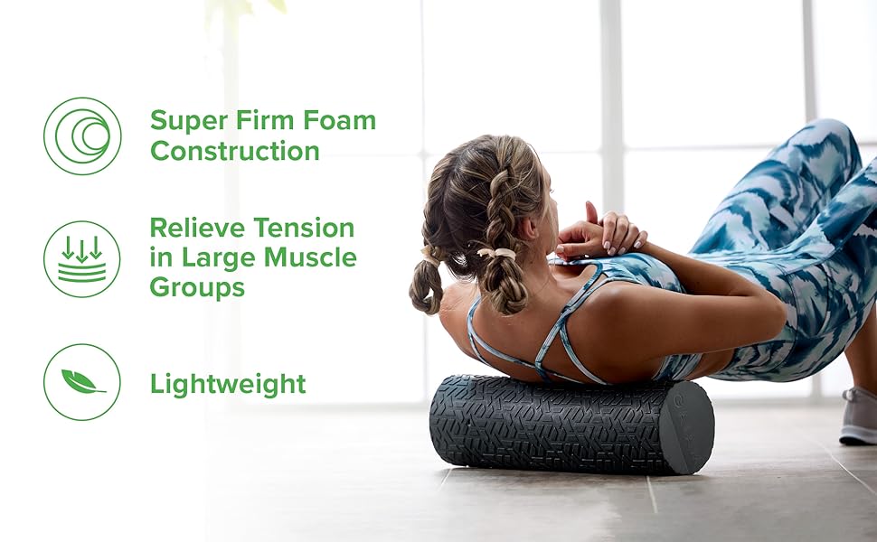 Gaiam super firm foam roller for back, muscle tension relief products
