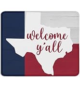 TopXmai Texas Welcome Y'all Mouse Pad, State Themed Mousepad for Home Office Computers Laptop Des...