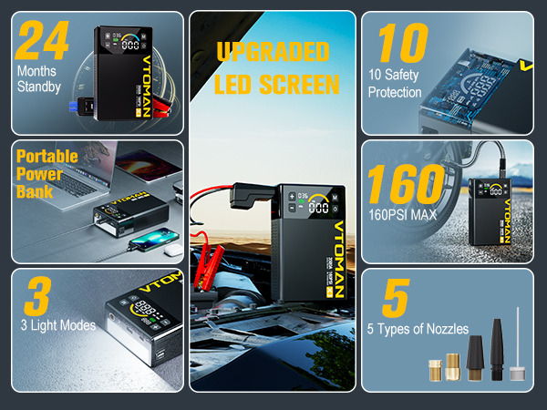 portable battery jump starter for car