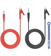ALLmeter 4mm Banana Plug to Alligator Clip Test Cable, 1m 15A 1000V Multimeter Leads with Braided...