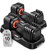 Rendpas Adjustable Dumbbells Set of 2, 1 Hand Adjustable Weights Dumbbells Set, 5 in 1/10 in 1 Fr...