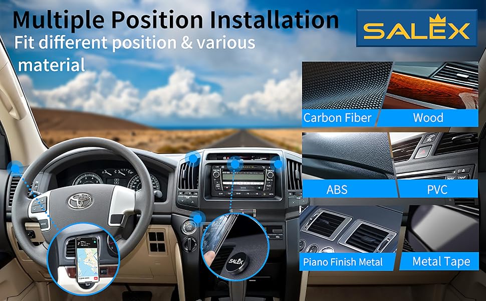 SALEX magnetic phone mount for car dashboard