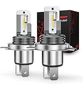 Nilight 2PCS H4/HS1 Automotive LED Bulb CSP Chips 6000K Cool White 9003 HB2 Hi/Lo Beam Fog Light ...